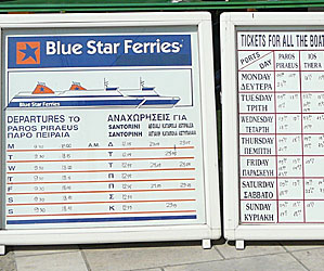 Ferry timetables. Greek Islands.