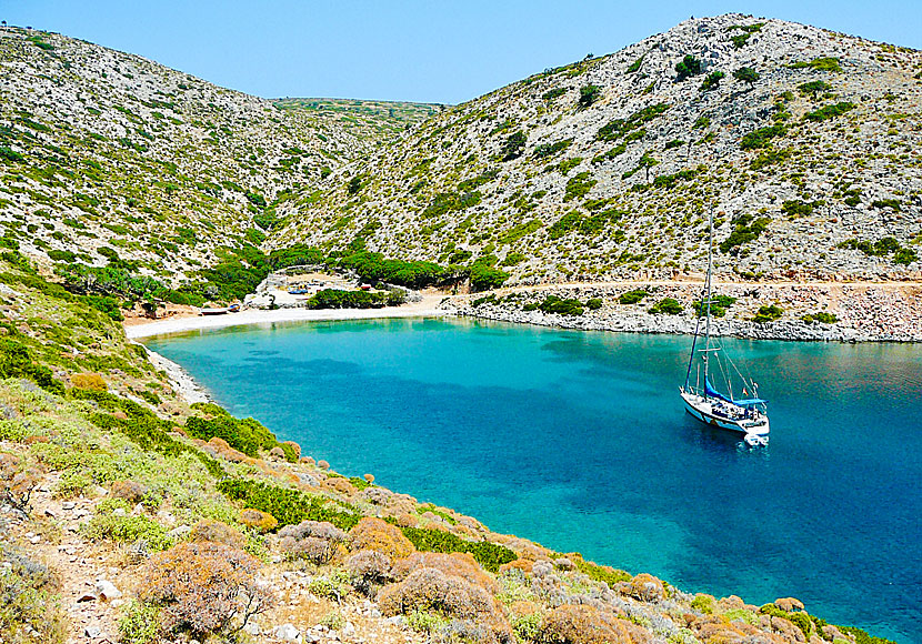 Spilia beach on the island of Agathonissi in Greece.