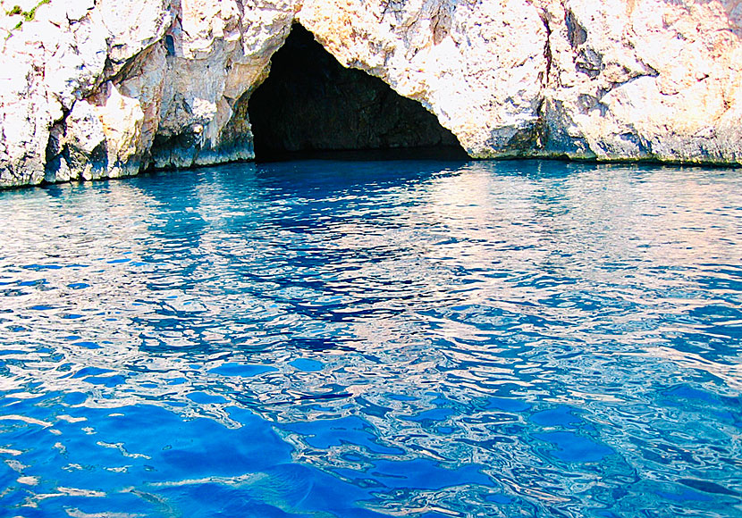 The Blue Cave in the Marine National Park outside Alonissos in Greece.