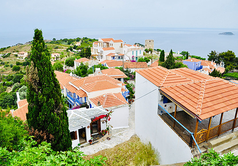 Renovated houses in Chora in the Sporades after the 1965 earthquake.