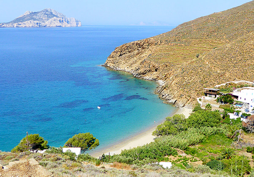 Levrossos beach near Aegiali on Amorgos in the Cyclades.