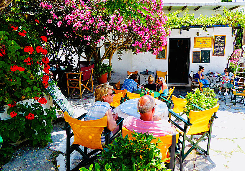 Cozy bars and cafes in Chora on Amorgos.