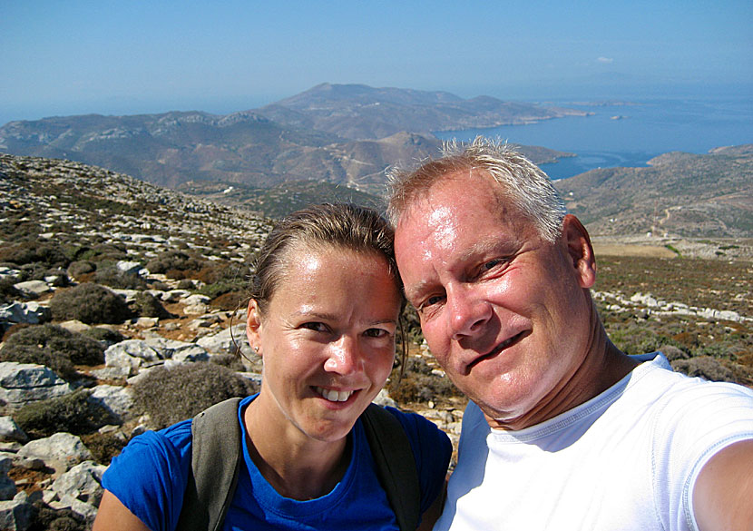 This is how happy, and sweaty, you are when you have reached the top of Profitis Ilias.