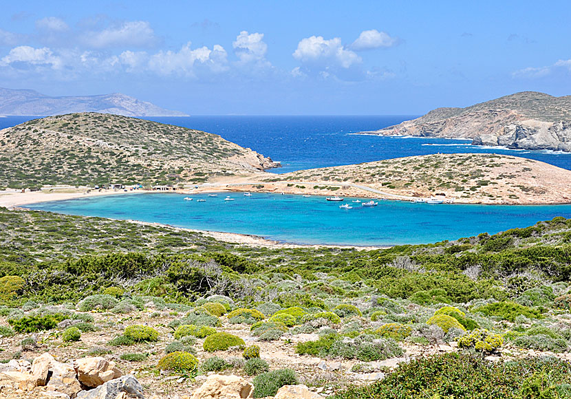 Kalotaritissa beach on southern Amorgos in Greece.