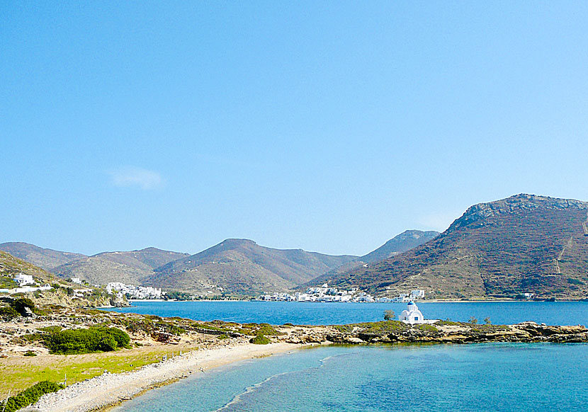 The best beaches in Amorgos. Agios Panteleimonas beach. 
