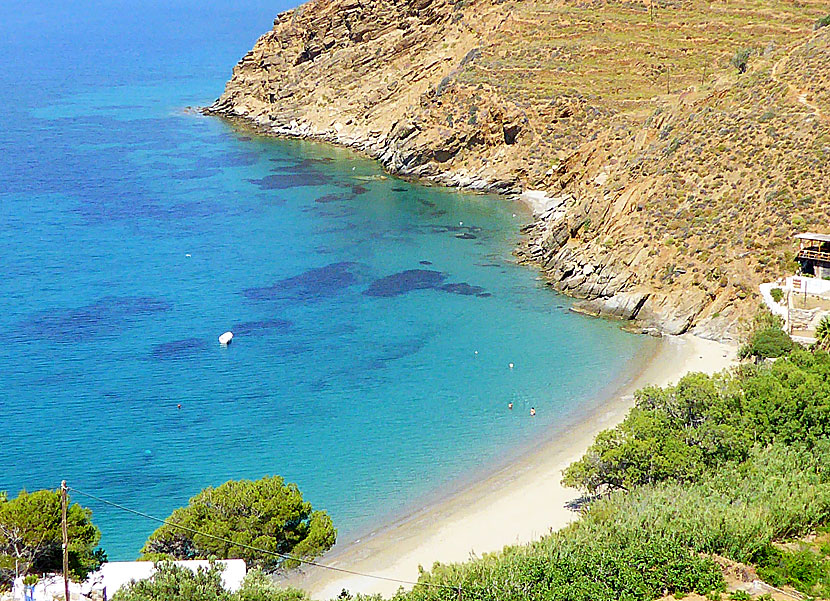 The best beaches in Amorgos. Levrossos beach. 