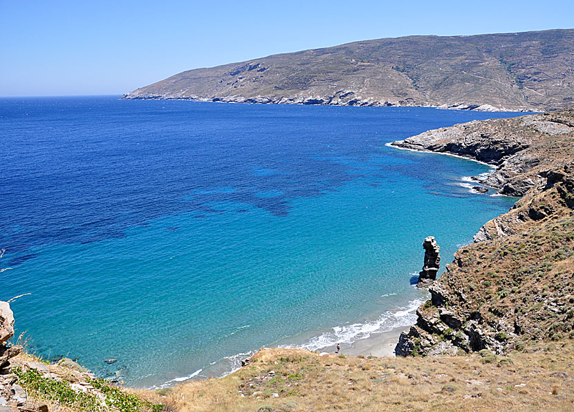 Tis Grias to Pidima beach with the spectacular cliff on Andros.