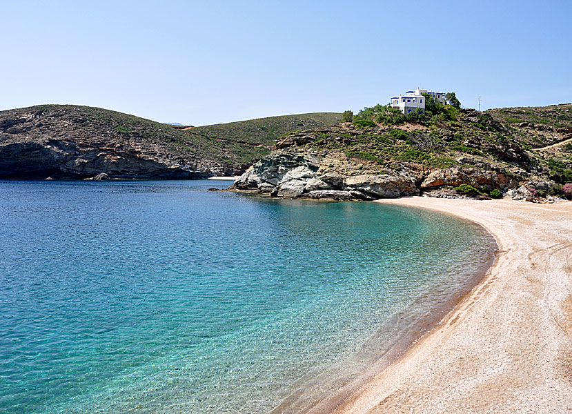 The best beaches on Andros. Vitali beach. 