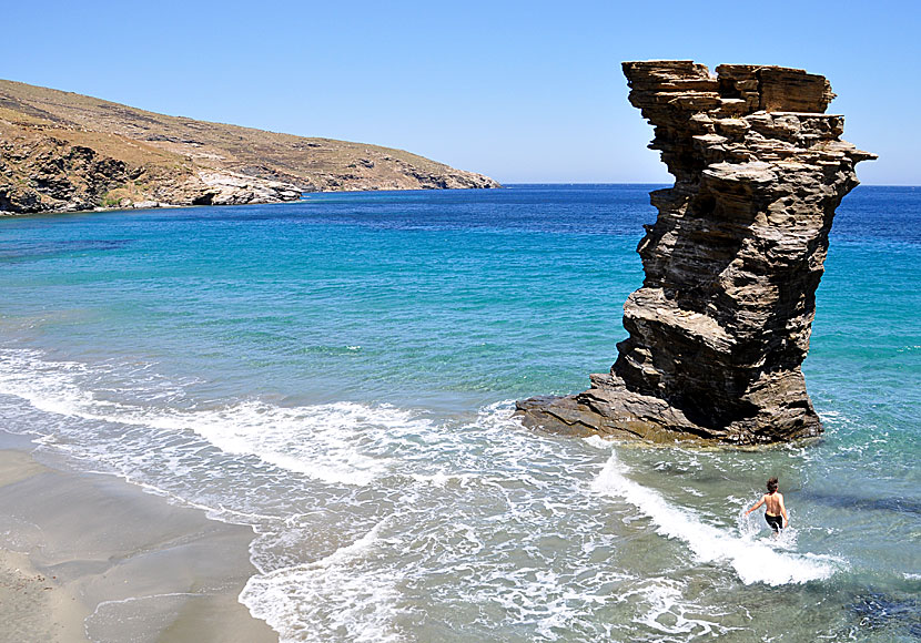 Don't miss Tis Grias to Pidima beach when you visit Andros in Greece.
