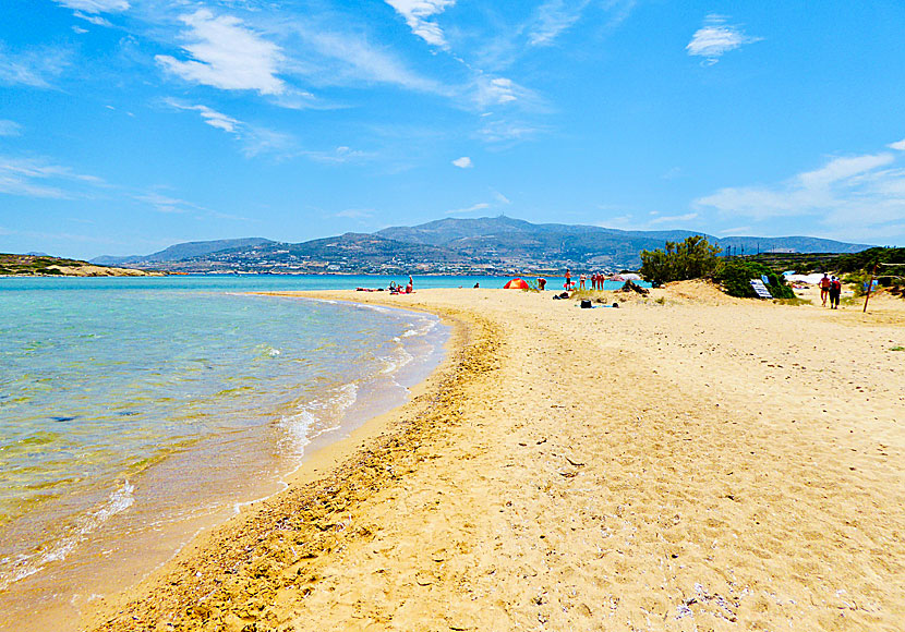 Nudist beach, or Camping beach, on Antiparos opposite Paros.