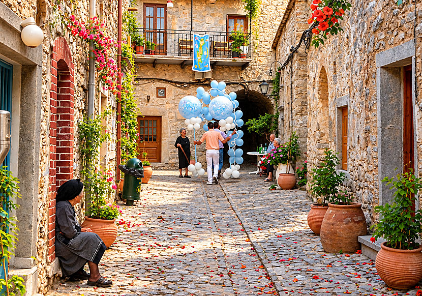 Preparations for a baptism in Mesta.