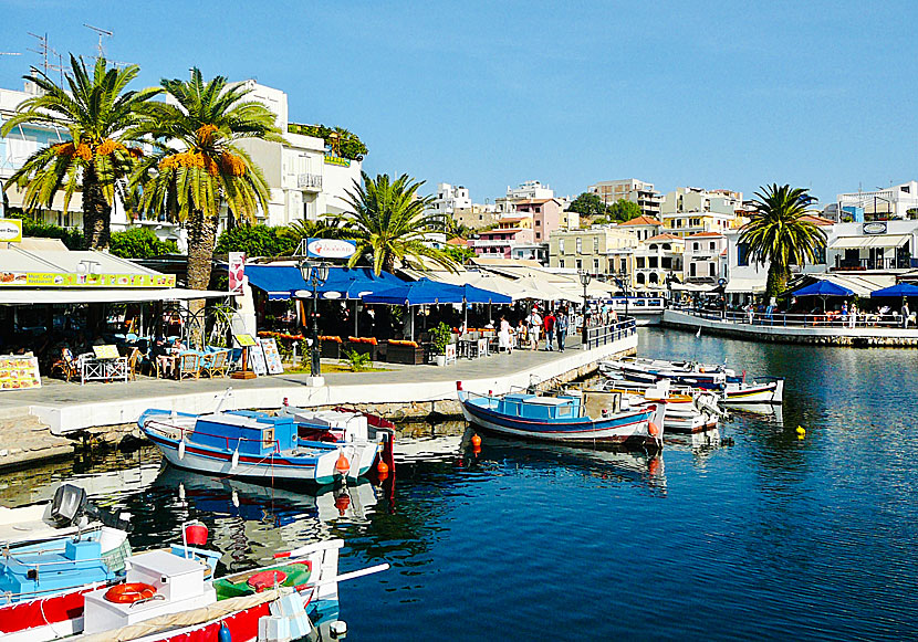 The cozy port of Agios Nikolaos in Lasithi unit in eastern Crete.