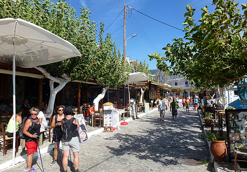 Tavernas and restaurants in Agia Roumeli in southern Crete.