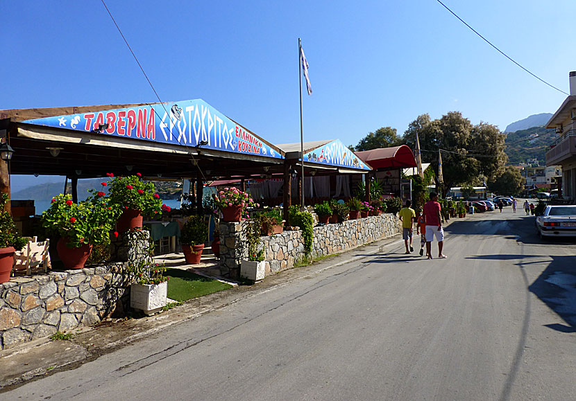 The seafront in Almyrida. Crete. Restaurants.