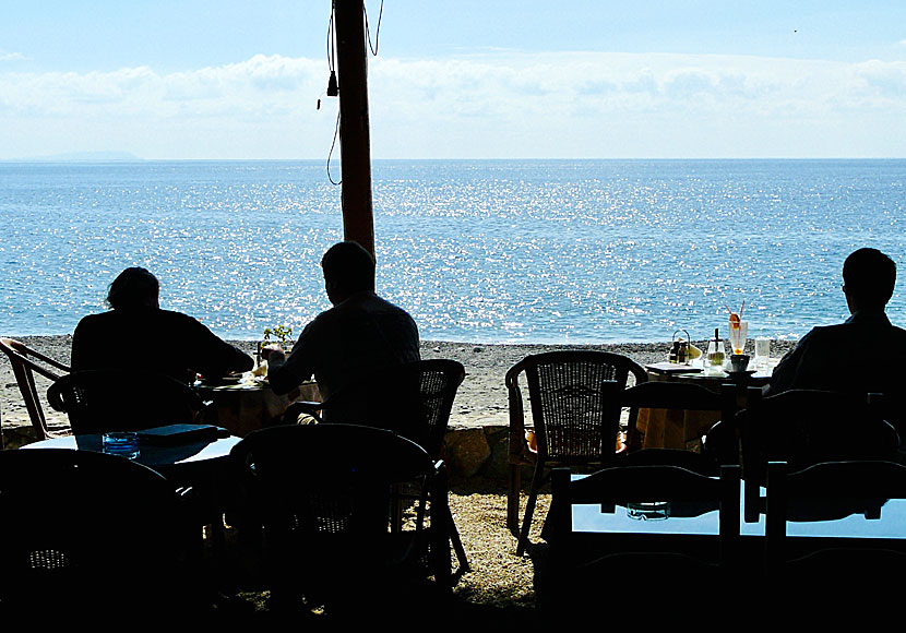 Breakfast overlooking the Libyan Sea in Sougia on Crete.