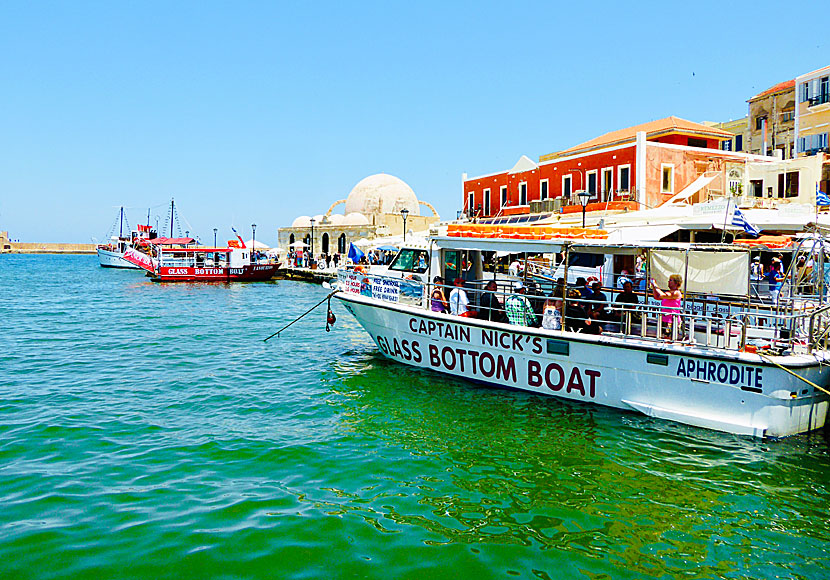 From the Venetian harbour in Chania, excursion boats depart daily to Stavros beach, and the islands of Lazaretta and Theodorou.