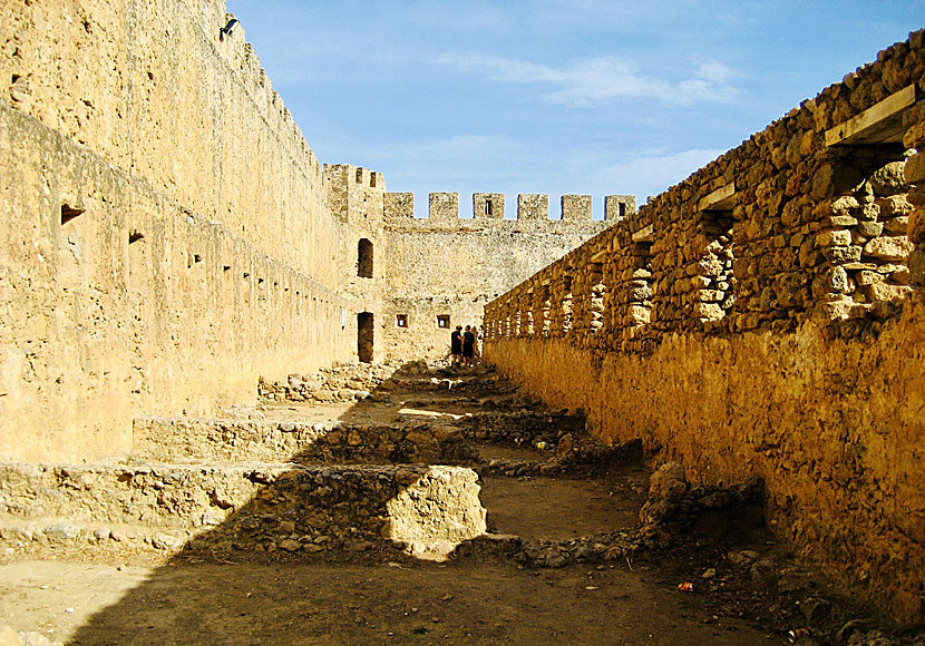 Inside the castle of Frangokastello in Crete.