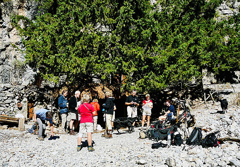 Bring your own food and drink when you hike in the Imbros gorge in Crete.
