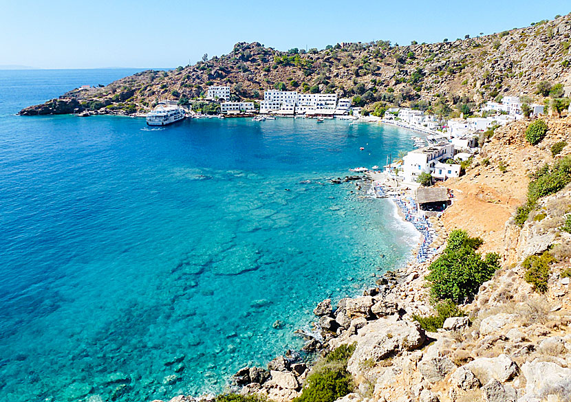 Loutro in southern Crete. The port to the left and the beach to the right.