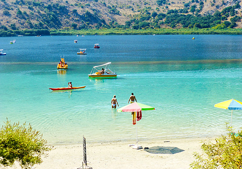 Don't miss swimming in Lake Kournas when you travel to Georgioupolis in Crete.