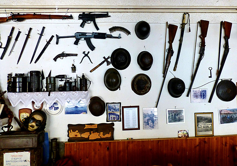 World War II museum at Taverna Omorfi Limni on Kournas Lake in northern Crete.
