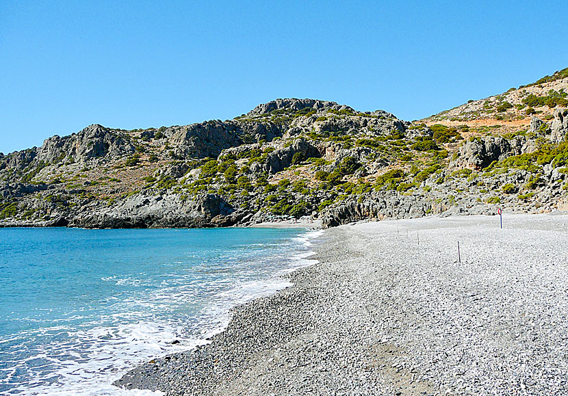 Krios beach in Crete consists of two beaches, one small and one large.