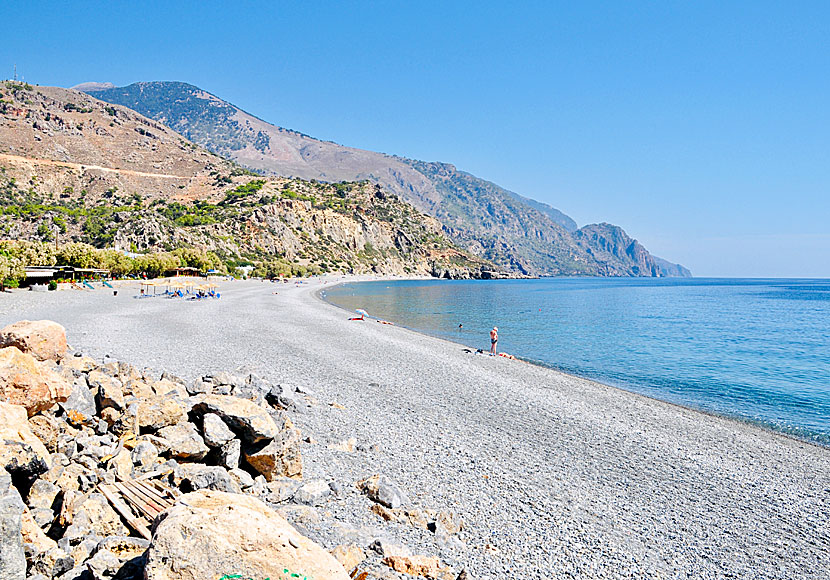 Pebble beach in Sougia in southern Crete.