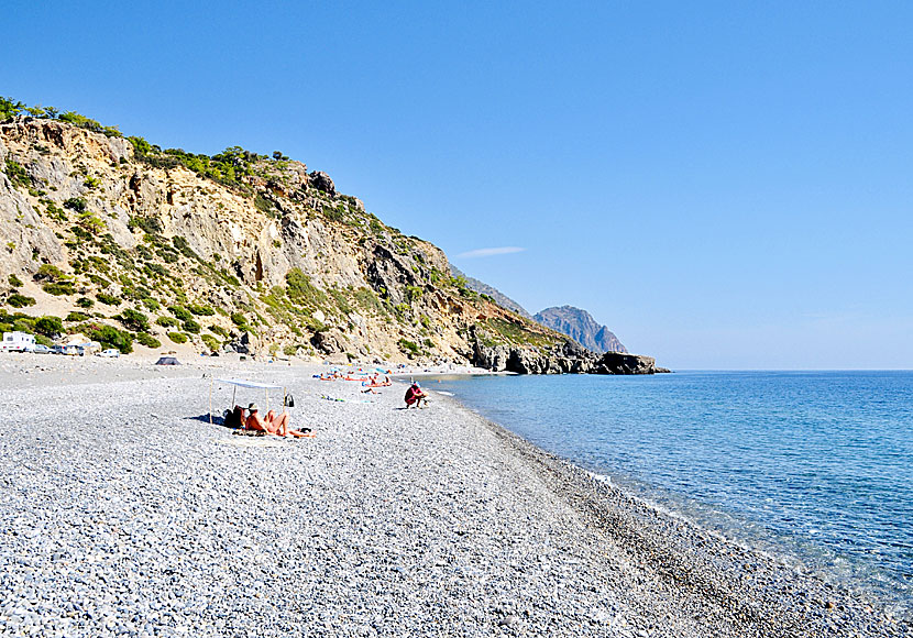 The nudist part of the beach in Sougia. Crete.