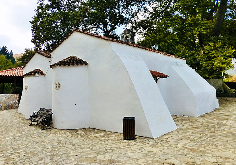 The church in the village of Theriso has a very different architecture.