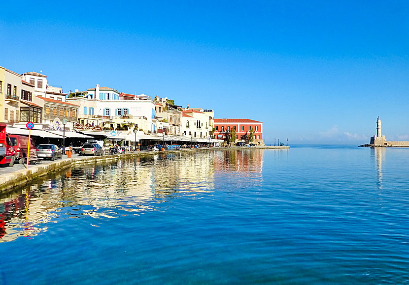 The Venetian harbor in Chania on Crete in Greece.