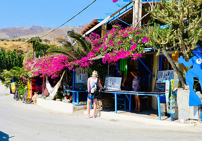 A shop inspired by the hippie culture above the beach in Ditikos close to Lendas in Crete.