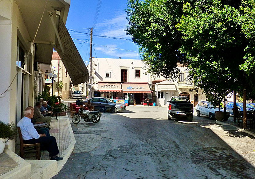 Shops, taverns and restaurants in the village of Sivas on Crete.