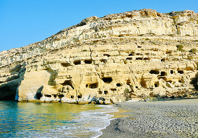 The famous caves, or catacombs, of Matala.