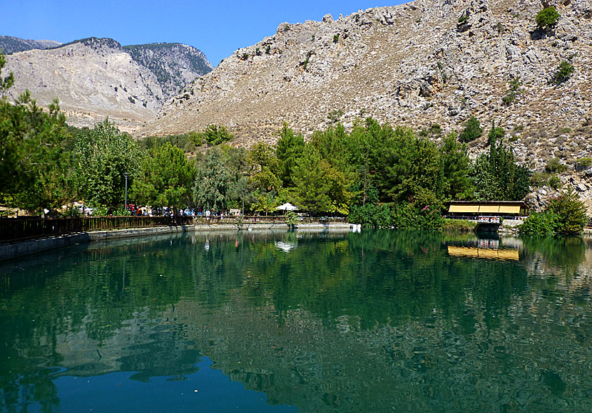 Votamos lake in Zaros where you can eat trout. Crete.