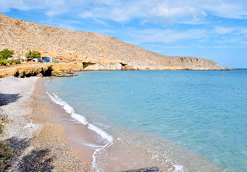 The long fine beach in Kato Zakros on Crete.