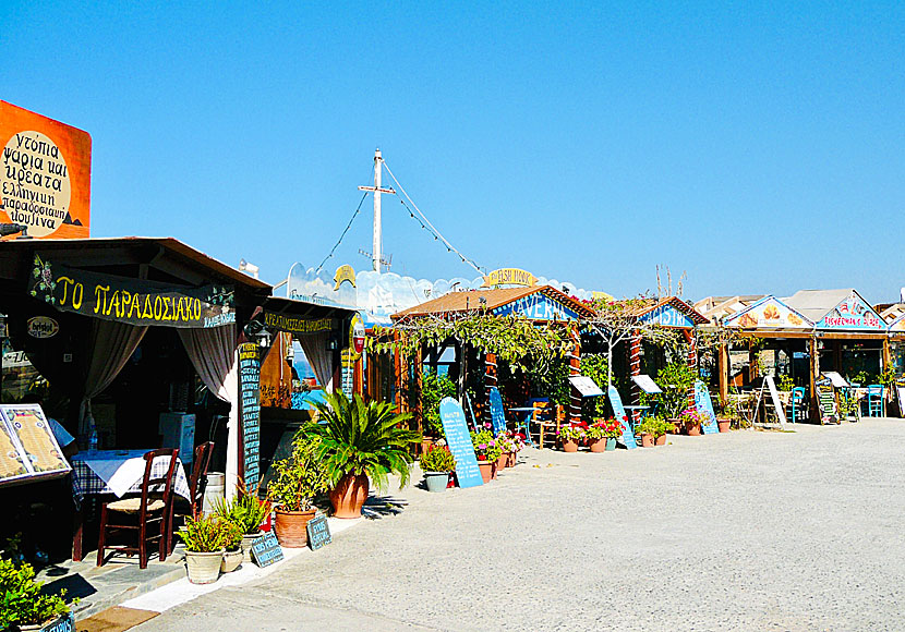 Restaurants and tavernas along the seafront of Sissi in eastern Crete.