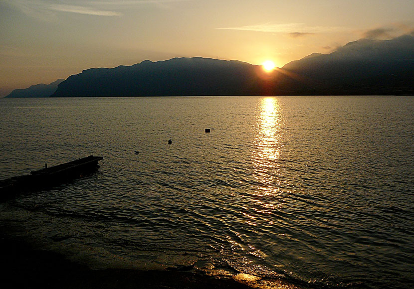 The beautiful sunrise in Mochlos in eastern Crete.
