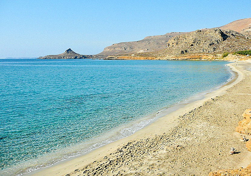 Mazida Ammos beach in Xerokambos in eastern Crete. 