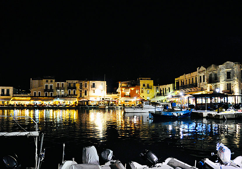 The Venetian harbour in Rethymnon on Crete.