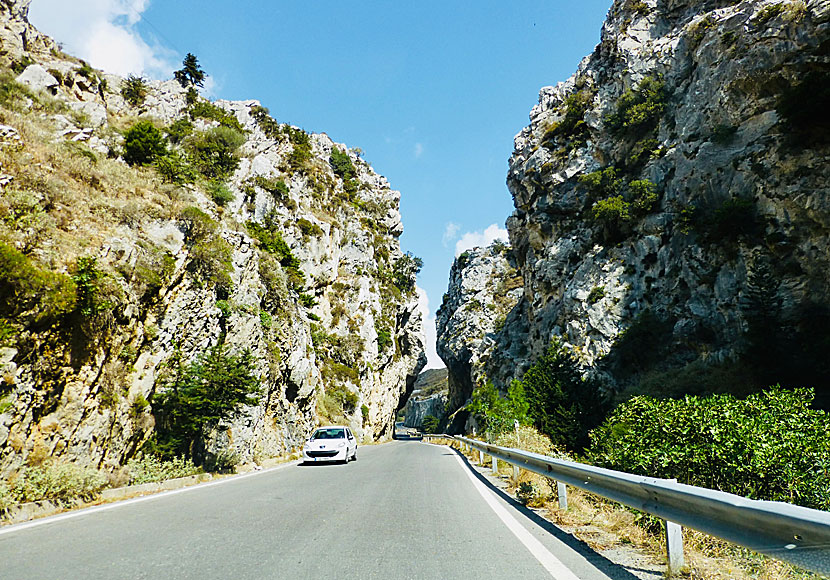 The road that goes through the Kotsifou gorge in Crete.