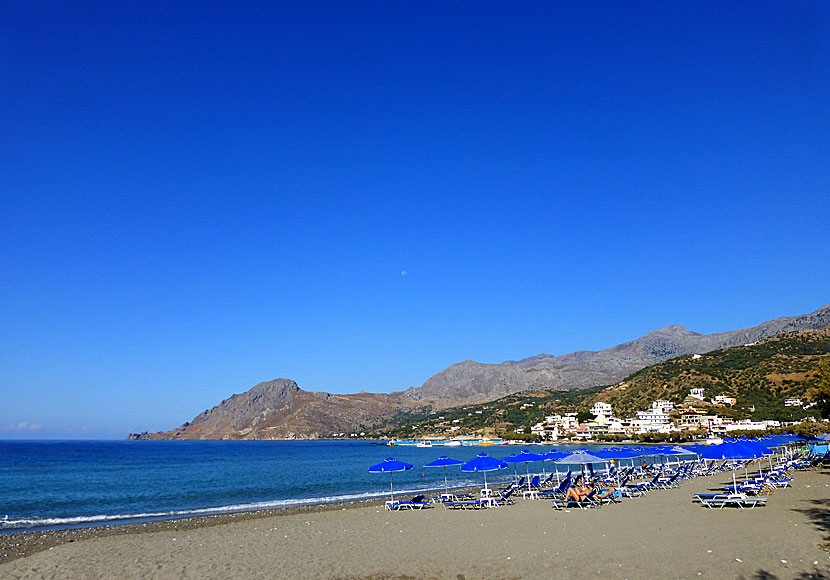 The part of the extremely long beach closest to Plakias in Crete.