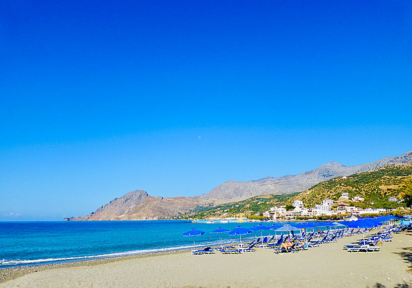 The part of the extremely long beach closest to Plakias in Crete.