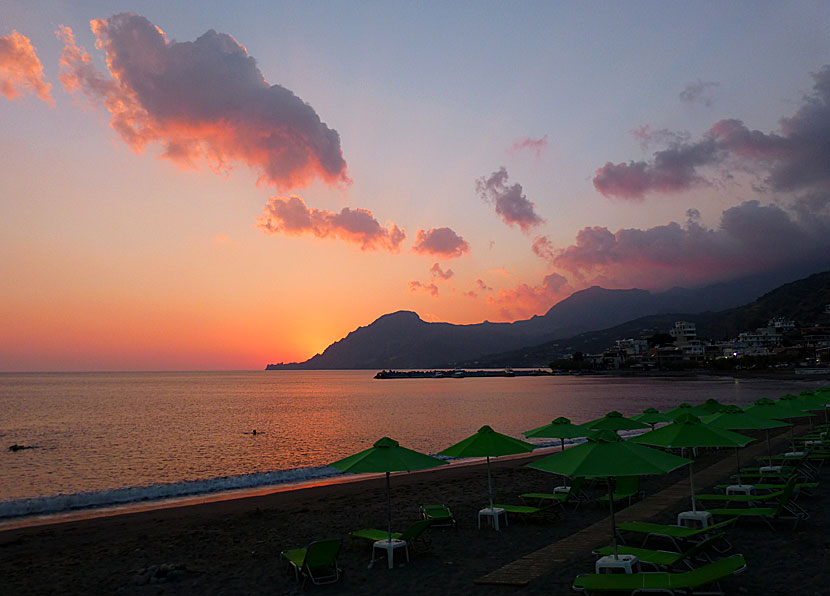 Don't miss the sunset in Plakias in southern Crete when you are at Souda beach.