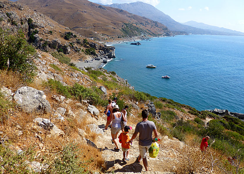 The path that leads down to the Preveli beach in Crete.