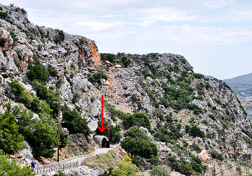 The entrance to Sendoni cave near Anogia in Rethymnon area in Crete.