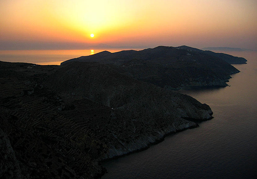 The sunset in Folegandros seen from Church of Panagia.
