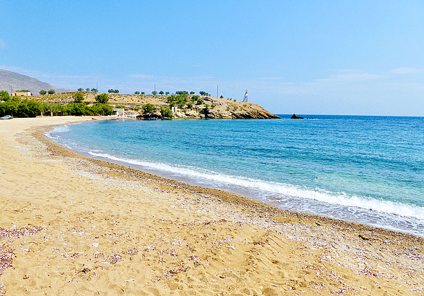 Livadi beach near the port of Folegandros in Greece.