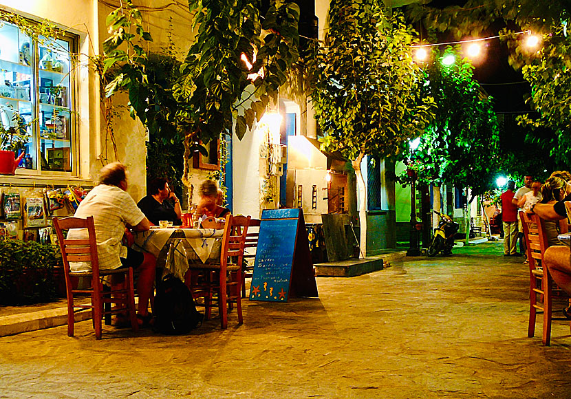 Good tavernas and restaurants along the main street of Fourni village.