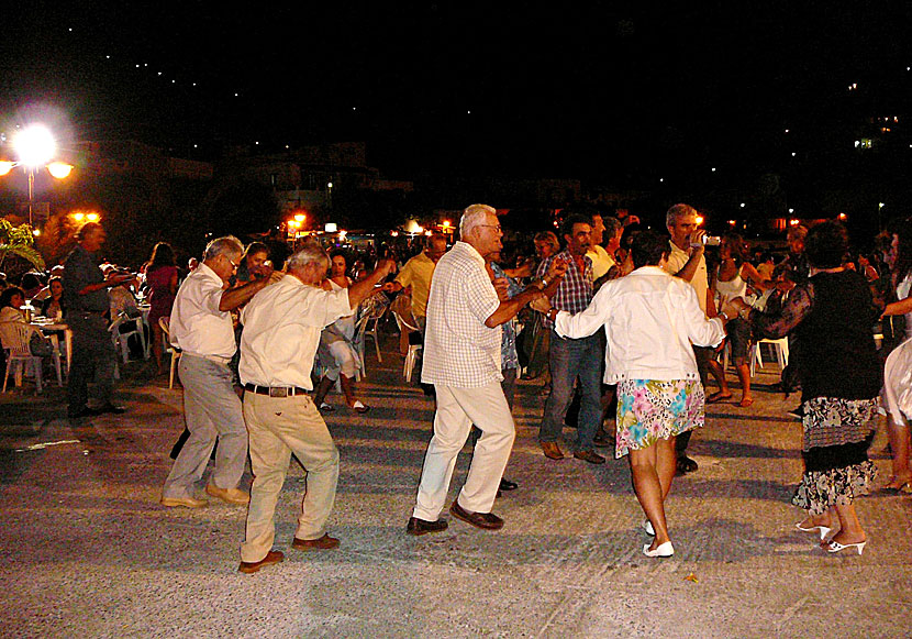 Panigiri, party, fiesta and dance to live Greek music on the island of Fourni in Greece.
