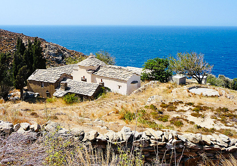 Mavrianou monastery near the village of Vrakades where Mikis Theodorakis lived when he was exiled to Ikaria during the junta period.